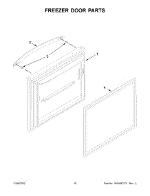 Freezer Door Parts parts for Whirlpool Bottom-Mount Refrigerator WRB329RFBM05 from AppliancePartsPros.com