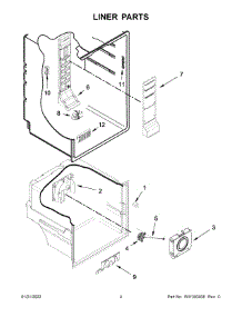 Liner Parts parts for Whirlpool Bottom-Mount Refrigerator WRB533CZJW00 from AppliancePartsPros.com
