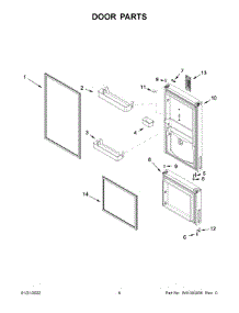 Door Parts parts for Whirlpool Bottom-Mount Refrigerator WRB533CZJW00 from AppliancePartsPros.com