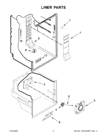 Liner Parts parts for Whirlpool Bottom-Mount Refrigerator WRB543CMJV00 from AppliancePartsPros.com