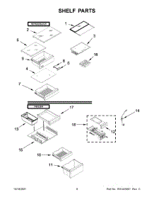 Shelf Parts parts for Whirlpool Bottom-Mount Refrigerator WRB543CMJV00 from AppliancePartsPros.com