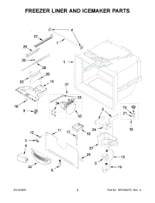 Freezer Liner And Icemaker Parts parts for Whirlpool Bottom-Mount Refrigerator WRF532SMHB02 from AppliancePartsPros.com