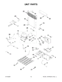 Unit Parts parts for Whirlpool Bottom-Mount Refrigerator WRF532SMHV04 from AppliancePartsPros.com