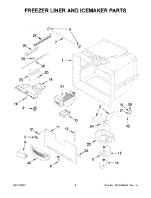 Freezer Liner And Icemaker Parts parts for Whirlpool Bottom-Mount Refrigerator WRF532SMHW03 from AppliancePartsPros.com