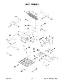 Unit Parts parts for Whirlpool Bottom-Mount Refrigerator WRF532SMHW04 from AppliancePartsPros.com