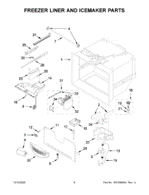 Freezer Liner And Icemaker Parts parts for Whirlpool Bottom-Mount Refrigerator WRF532SMHZ04 from AppliancePartsPros.com