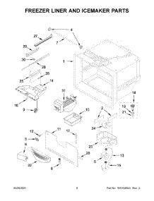 Freezer Liner And Icemaker Parts parts for Whirlpool Bottom-Mount Refrigerator WRF532SMHZ05 from AppliancePartsPros.com