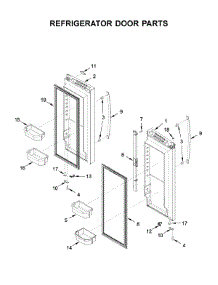 Refrigerator Door Parts parts for Whirlpool Bottom-Mount Refrigerator WRF532SNHV01 from AppliancePartsPros.com