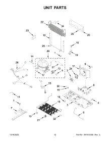 Unit Parts parts for Whirlpool Bottom-Mount Refrigerator WRF532SNHV02 from AppliancePartsPros.com