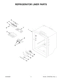 Refrigerator Liner Parts parts for Whirlpool Bottom-Mount Refrigerator WRF532SNHV03 from AppliancePartsPros.com