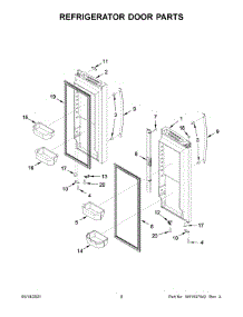 Refrigerator Door Parts parts for Whirlpool Bottom-Mount Refrigerator WRF532SNHV03 from AppliancePartsPros.com
