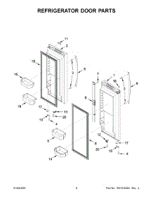 Refrigerator Door Parts parts for Whirlpool Bottom-Mount Refrigerator WRF532SNHW02 from AppliancePartsPros.com