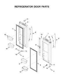Refrigerator Door Parts parts for Whirlpool Bottom-Mount Refrigerator WRF532SNHZ03 from AppliancePartsPros.com