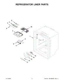 Refrigerator Liner Parts parts for Whirlpool Bottom-Mount Refrigerator WRF532SNHZ04 from AppliancePartsPros.com