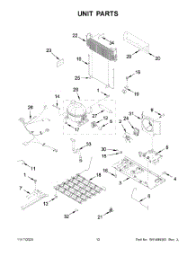 Unit Parts parts for Whirlpool Bottom-Mount Refrigerator WRF532SNHZ04 from AppliancePartsPros.com