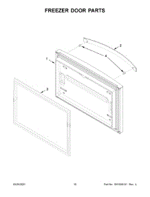Freezer Door Parts parts for Whirlpool Bottom-Mount Refrigerator WRF532SNHZ06 from AppliancePartsPros.com