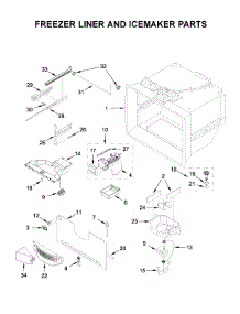 Freezer Liner And Icemaker Parts parts for Whirlpool Bottom-Mount Refrigerator WRF535SMHB01 from AppliancePartsPros.com