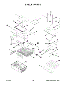 Shelf Parts parts for Whirlpool Bottom-Mount Refrigerator WRF535SMHW05 from AppliancePartsPros.com