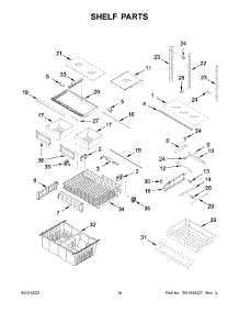Shelf Parts parts for Whirlpool Bottom-Mount Refrigerator WRF535SMHZ06 from AppliancePartsPros.com