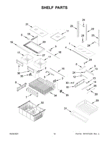 Shelf Parts parts for Whirlpool Bottom-Mount Refrigerator WRF535SMHZ08 from AppliancePartsPros.com