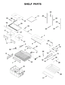 Shelf Parts parts for Whirlpool Bottom-Mount Refrigerator WRF535SWHB01 from AppliancePartsPros.com