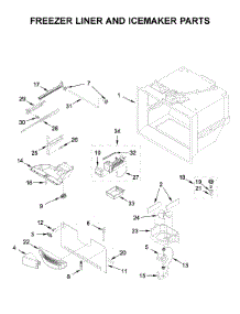Freezer Liner And Icemaker Parts parts for Whirlpool Bottom-Mount Refrigerator WRF535SWHB02 from AppliancePartsPros.com