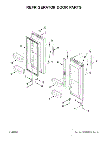 Refrigerator Door Parts parts for Whirlpool Bottom-Mount Refrigerator WRF535SWHB08 from AppliancePartsPros.com