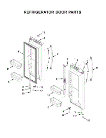 Refrigerator Door Parts parts for Whirlpool Bottom-Mount Refrigerator WRF535SWHV03 from AppliancePartsPros.com