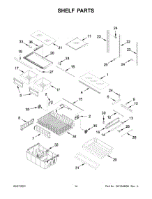 Shelf Parts parts for Whirlpool Bottom-Mount Refrigerator WRF535SWHV05 from AppliancePartsPros.com