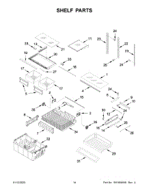 Shelf Parts parts for Whirlpool Bottom-Mount Refrigerator WRF535SWHV08 from AppliancePartsPros.com