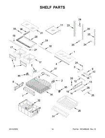 Shelf Parts parts for Whirlpool Bottom-Mount Refrigerator WRF535SWHZ05 from AppliancePartsPros.com