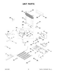 Unit Parts parts for Whirlpool Bottom-Mount Refrigerator WRF535SWHZ06 from AppliancePartsPros.com