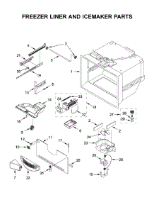 Freezer Liner And Icemaker Parts parts for Whirlpool Bottom-Mount Refrigerator WRF540CWHW01 from AppliancePartsPros.com