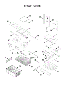 Shelf Parts parts for Whirlpool Bottom-Mount Refrigerator WRF540CWHW01 from AppliancePartsPros.com