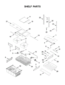 Shelf Parts parts for Whirlpool Bottom-Mount Refrigerator WRF540CWHZ02 from AppliancePartsPros.com