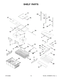 Shelf Parts parts for Whirlpool Bottom-Mount Refrigerator WRF540CWHZ10 from AppliancePartsPros.com