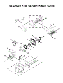 Icemaker And Ice Container Parts parts for Whirlpool Bottom-Mount Refrigerator WRF550CDHZ02 from AppliancePartsPros.com