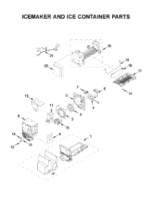 Icemaker And Ice Container Parts parts for Whirlpool Bottom-Mount Refrigerator WRF550CDHZ03 from AppliancePartsPros.com