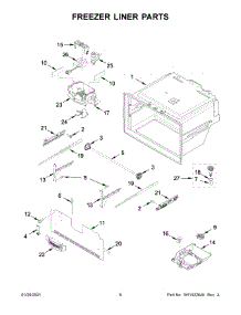 Freezer Liner Parts parts for Whirlpool Bottom-Mount Refrigerator WRF550CDHZ04 from AppliancePartsPros.com