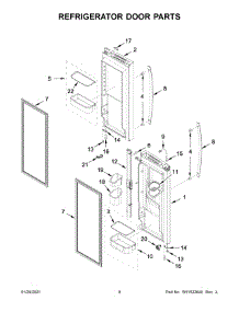 Refrigerator Door Parts parts for Whirlpool Bottom-Mount Refrigerator WRF550CDHZ04 from AppliancePartsPros.com