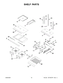 Shelf Parts parts for Whirlpool Bottom-Mount Refrigerator WRF550CDHZ06 from AppliancePartsPros.com