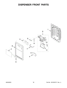 Dispenser Front Parts parts for Whirlpool Bottom-Mount Refrigerator WRF550CDHZ06 from AppliancePartsPros.com