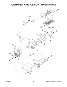 Icemaker And Ice Container Parts parts for Whirlpool Bottom-Mount Refrigerator WRF550CDHZ06 from AppliancePartsPros.com
