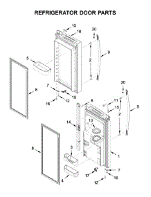 Refrigerator Door Parts parts for Whirlpool Bottom-Mount Refrigerator WRF555SDFZ09 from AppliancePartsPros.com