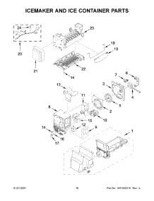 Icemaker And Ice Container Parts parts for Whirlpool Bottom-Mount Refrigerator WRF555SDFZ12 from AppliancePartsPros.com