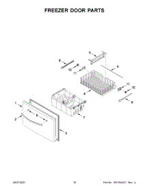 Freezer Door Parts parts for Whirlpool Bottom-Mount Refrigerator WRF555SDFZ14 from AppliancePartsPros.com