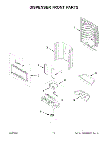 Dispenser Front Parts parts for Whirlpool Bottom-Mount Refrigerator WRF555SDFZ14 from AppliancePartsPros.com