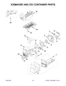 Icemaker And Ice Container Parts parts for Whirlpool Bottom-Mount Refrigerator WRF555SDFZ14 from AppliancePartsPros.com