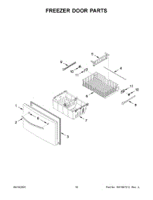 Freezer Door Parts parts for Whirlpool Bottom-Mount Refrigerator WRF555SDFZ15 from AppliancePartsPros.com