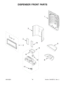 Dispenser Front Parts parts for Whirlpool Bottom-Mount Refrigerator WRF555SDFZ15 from AppliancePartsPros.com